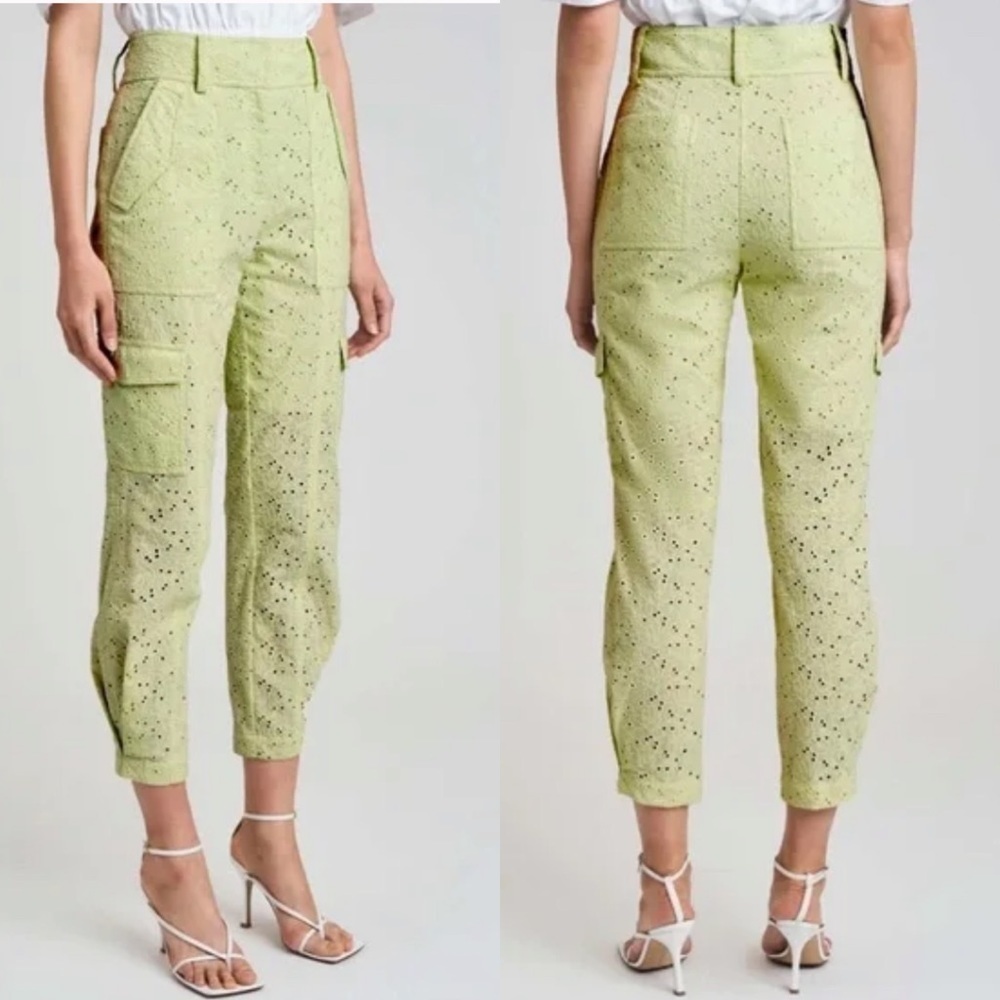Derek Lam 10 Crosby eyelet cargo light green pants size 4 small women’s nwot - Picture 10 of 10